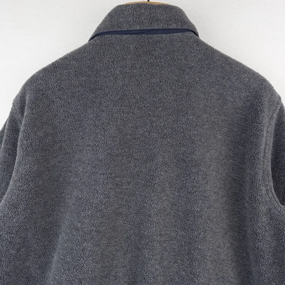 90's Vtg Polo Ralph Lauren Men's S Fleece Chin Strap Harrington Jacket Gray